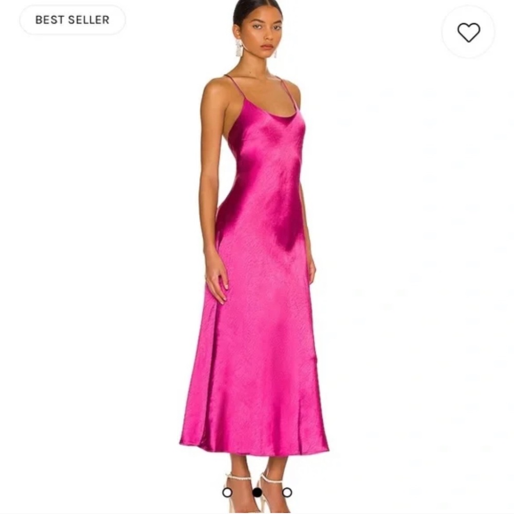 Makena Midi Dress in Magenta